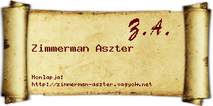 Zimmerman Aszter névjegykártya